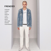 清货折裤 LOST GENERAL街头潮流嘻哈装 饰花纹白色运动休闲裤