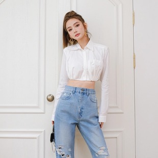 Esber 走秀款 短款 衬衫 买手店Christopher 长袖 白色 清货折