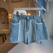 清货折 SJYP 春夏新品 粉色性感露背衬衫 拼色短裤