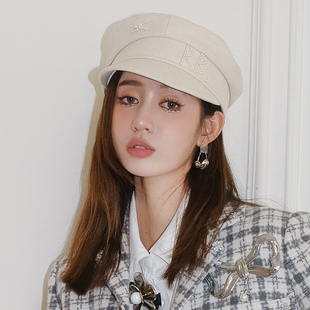 Ruslan Baginskiy 秋冬新款珍珠棉质  英伦风报童帽 浅色系超百搭