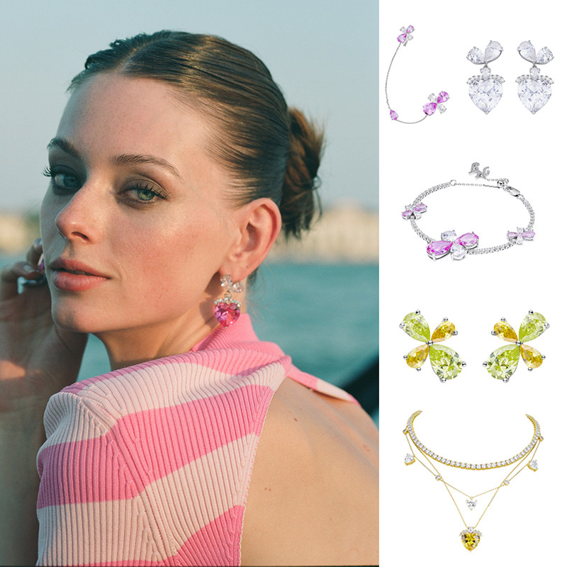 【折】nana jacqueline nj小众俏皮爱心耳环叠戴项链花耳骨夹手链