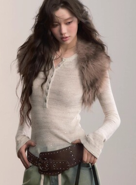 VIAPITTI 25AW 亮片混纺条纹圆领针织毛衫