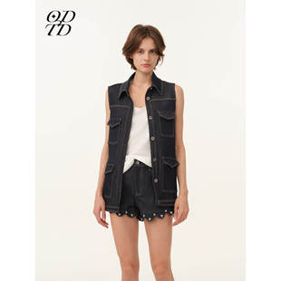 原牛复古直身马甲上衣套装 ODTD26春夏新款 流浪丹宁 设计师女装