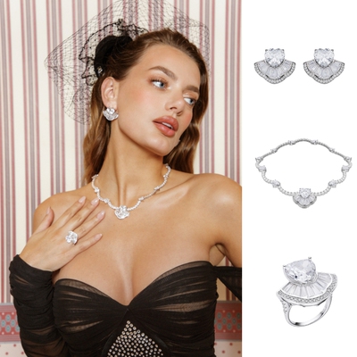 轻奢爱心高级耳钉项链戒指