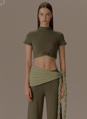 o cloche code__棉羊绒纽结短上衣_85%棉15%山羊绒