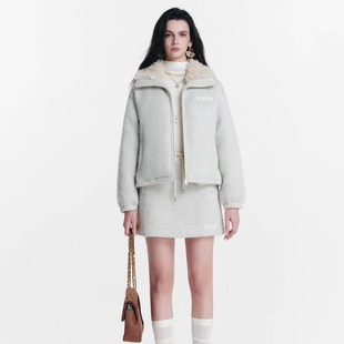 灰色拼毛领鹅绒羽绒服 25AW 小香风半裙 Vevina Diana
