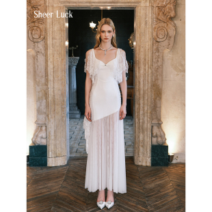 Fille网纱蕾丝拼接鱼尾裙 25AW Sheer Luck