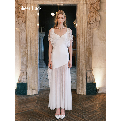 Sheer Luck 25AW Fille网纱蕾丝拼接鱼尾裙
