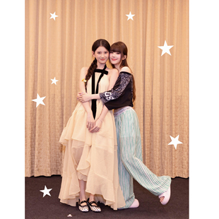 现货 NONETONE · 余晖杏挂脖不规则欧根纱连衣裙