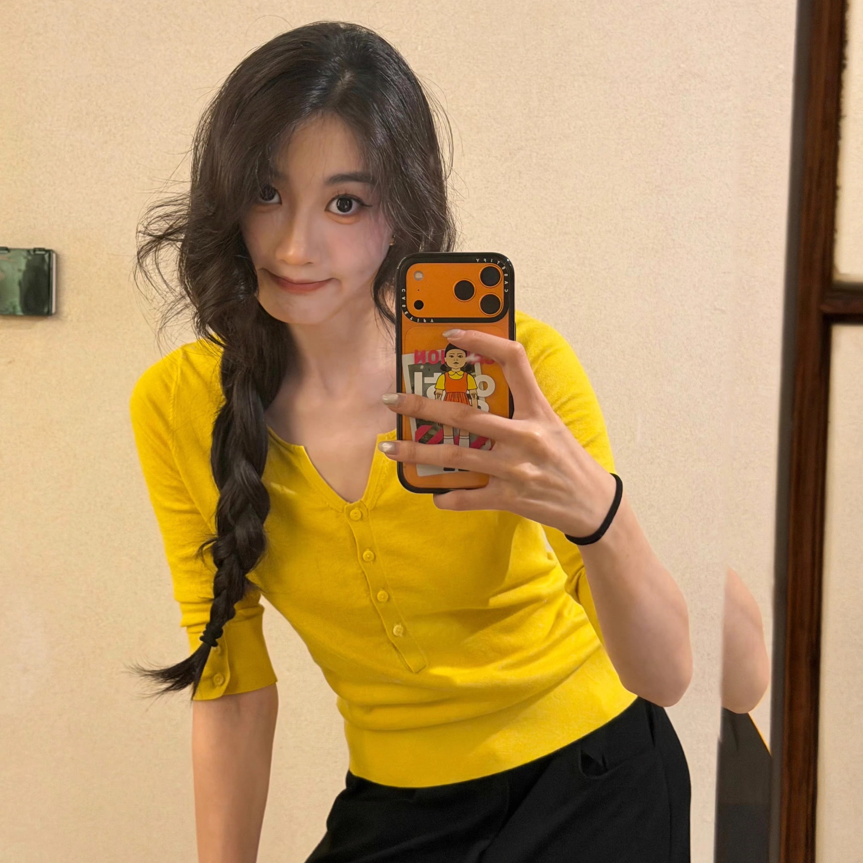 李兰迪同款 o cloche code_棉羊绒中袖_85%棉15%山羊绒