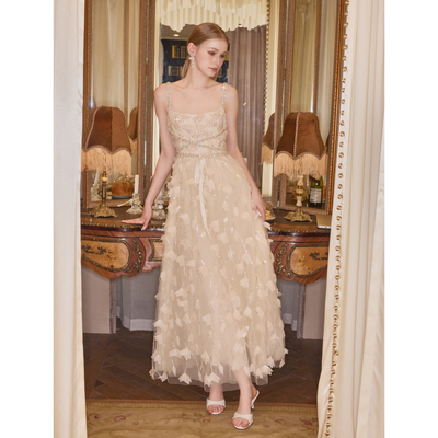 Wardrobes by chen2025SS 重工流枫珠绣连衣裙