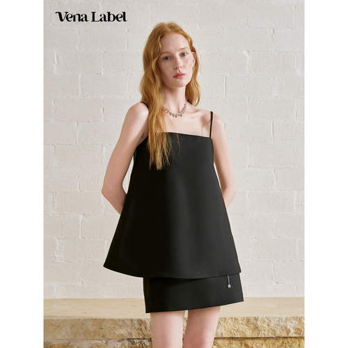 Vena Label 26AW 弛极简风亚麻休闲吊带上衣新款A字内搭背心