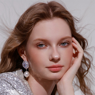 2S锆石珍珠钻饰耳环蝴蝶结流苏钻饰耳环 chen Wardrobes