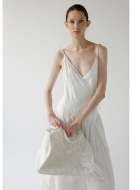 NONETONE Ornament Veil 镂影花绣棉质绣花拼接吊带连衣裙