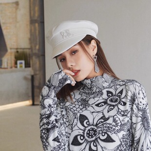 国现五折 Ruslan Baginskiy喜哥同款年新钻石缎面羊毛水钻报童帽