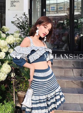 买手店【清货折6】ATOIR 新款时尚荷叶边拼色上衣/叠层短裙