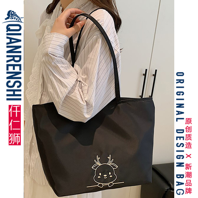 韩系慵懒风托特包可放14寸电脑手拎包包小个子女生上课通勤单肩包