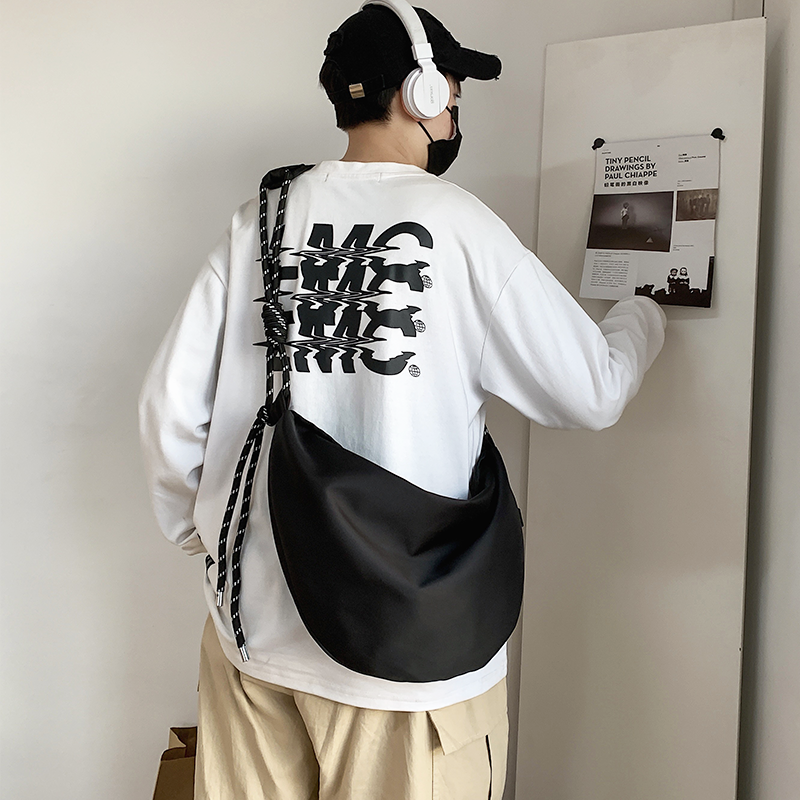 饺子包男斜挎包 潮牌山本风运动休闲单肩包ins百搭港风日系斜挎包