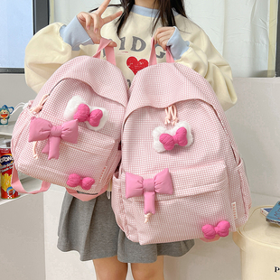 书包女生小学生初中女孩ins小众可爱多巴胺双肩包大容量儿童背包