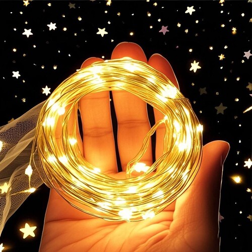 LED铜线灯灯串公主仙女灯星星小彩灯挂房间节日布置氛围装饰灯