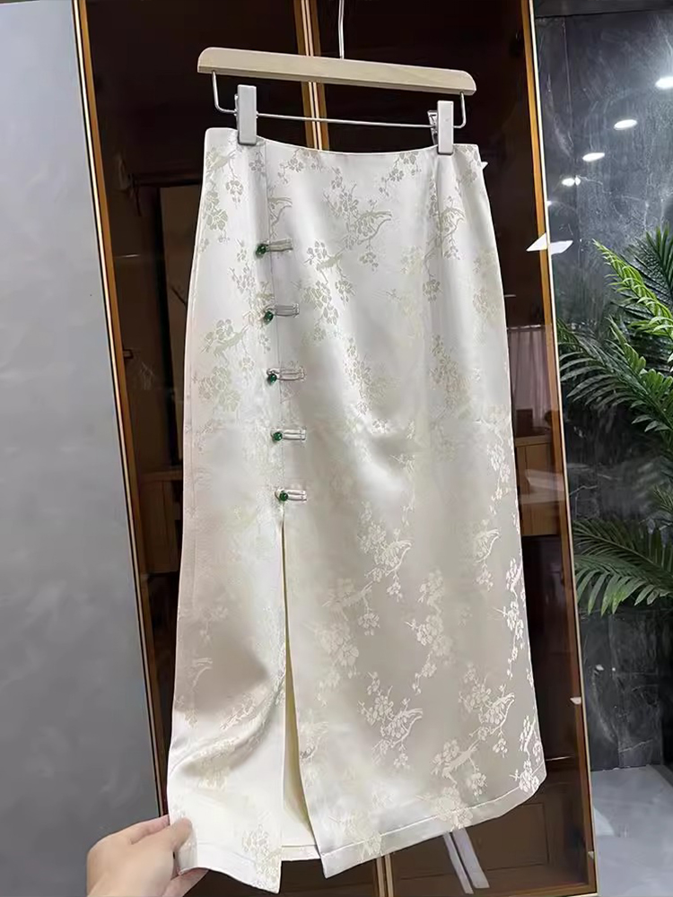 晶巴茵中长裙A字型通勤A型