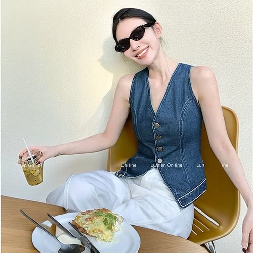 夏季韩版牛仔马甲女显瘦百搭