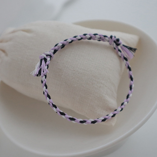 情侣手链 个性 纯手工编织全棉拼色手绳简约时尚 百搭手链男女同款