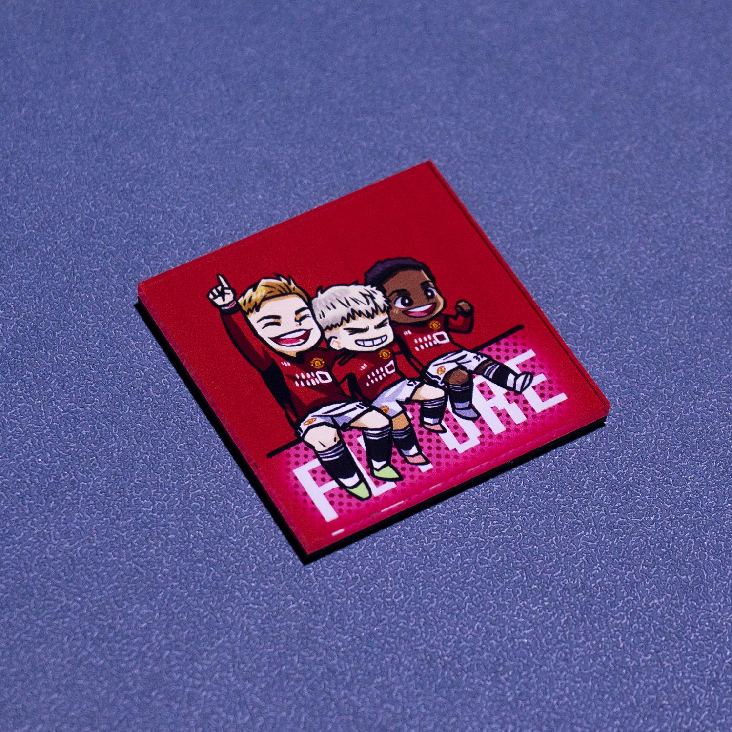 曼联红魔亚克力冰箱贴徽章摆件装饰磁贴创意足球球迷周边用品