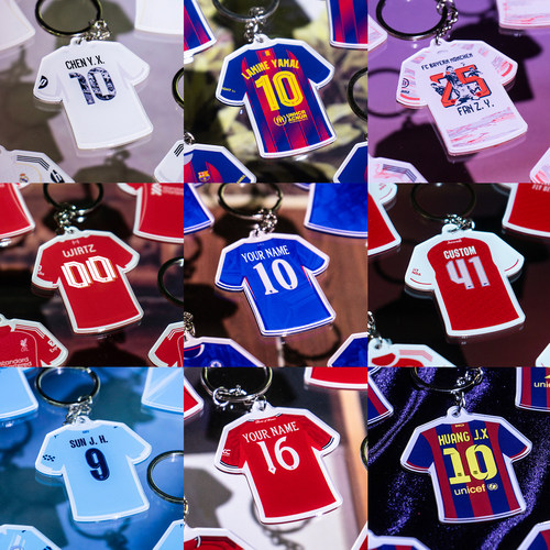定制球衣钥匙扣亚克力创意挂件纪念品足球周边送礼