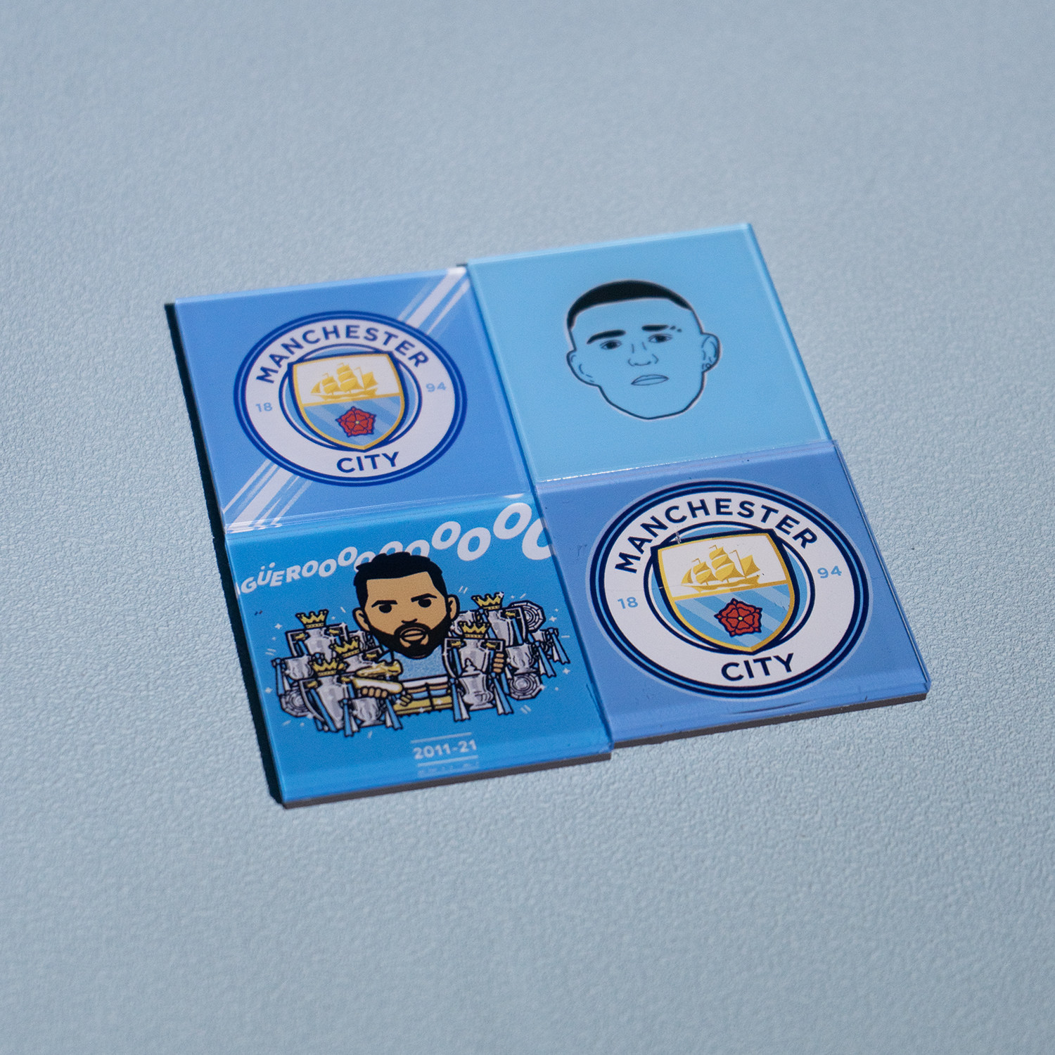 曼城亚克力冰箱贴福登徽章摆件装饰磁贴创意足球球迷周边用品