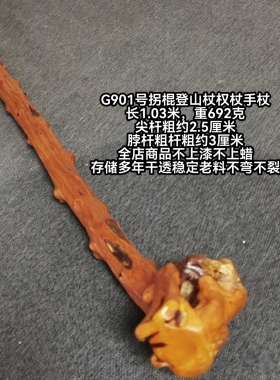 G901云南对节木降龙木祥龙木高树龄老料权杖手杖登山杖佳品已微红