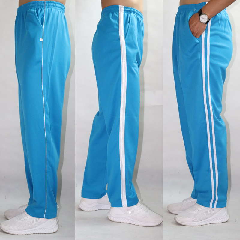 天蓝色两道杠小学生校服裤子包邮