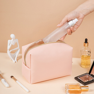 化妆包女士八角旅行便携洗漱包收纳包小号纯色可爱防水方形洗漱袋