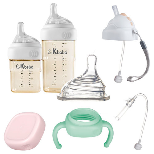 ckbebe方形ppsu奶瓶防尘盖带吸管