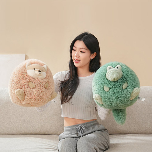可爱猫咪治愈鳄鱼小狗公仔柔软型睡觉抱枕女朋友玩偶儿童生日礼物
