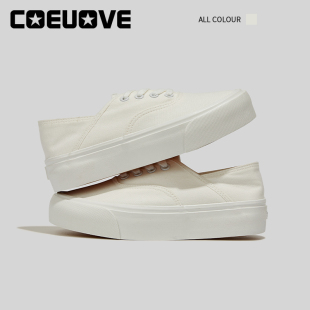 女两穿踩半拖一脚蹬 帆布鞋 COEUOVE官方旗舰店安纳海姆白色经典 款