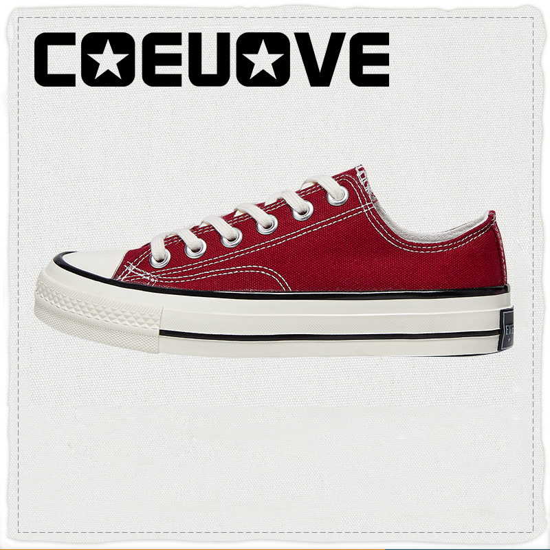 COEUOVE经典款酒红女百搭帆布鞋