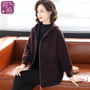 衣服50岁中老年女高贵毛呢子上衣 洋气时尚 妈妈外套春秋装 2025新款