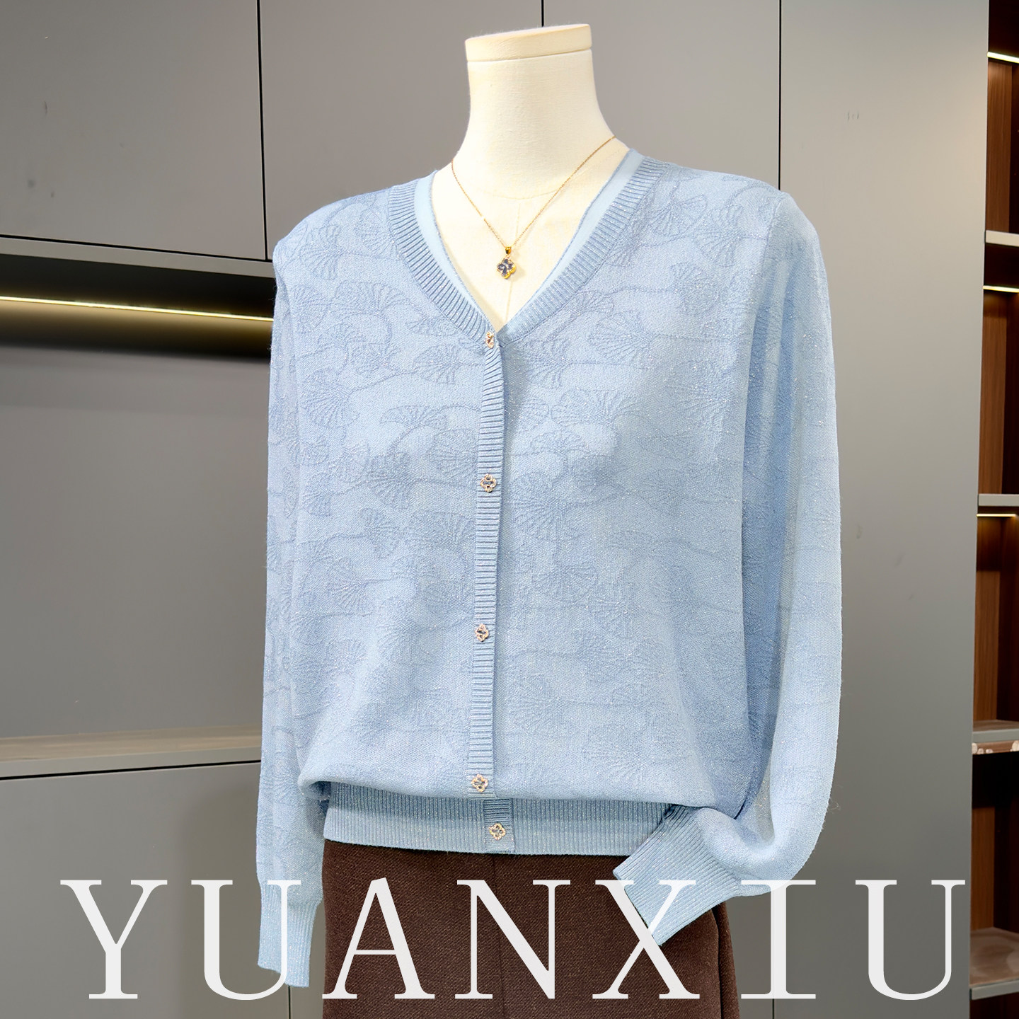 时尚春装针织衫女显年轻妈妈款端庄大气上衣服中老年春秋打底衫薄