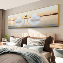 卧室装饰画主卧床头天鹅挂画温馨浪漫情侣房间壁画现代简约抽象画