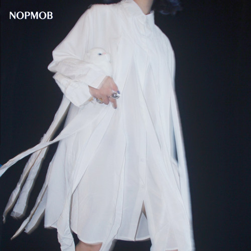 长袖衬衫nopmob流苏原创宽松型