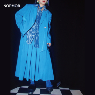 NOPMOB 昭和少女 港风日系复古设计感百褶长A字半身西装套装裙