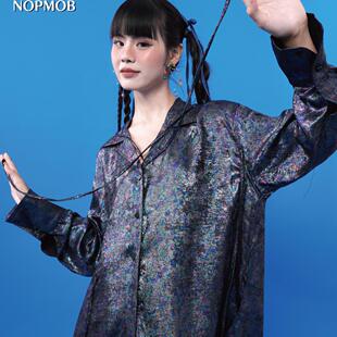 衬衫 原创设计感宽松慵懒小众暗黑闪光长袖 上衣 沥青水池 NOPMOB