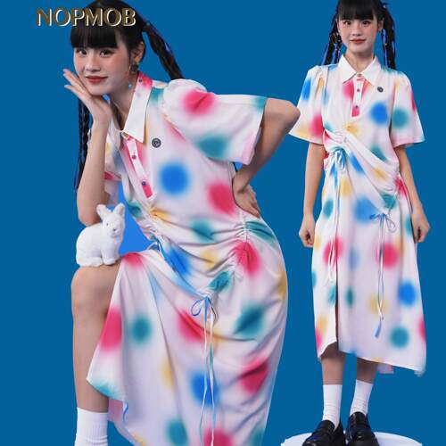 NOPMOB 彩色夏日多巴胺原创设计感新中式改良小众旗袍连衣裙女夏