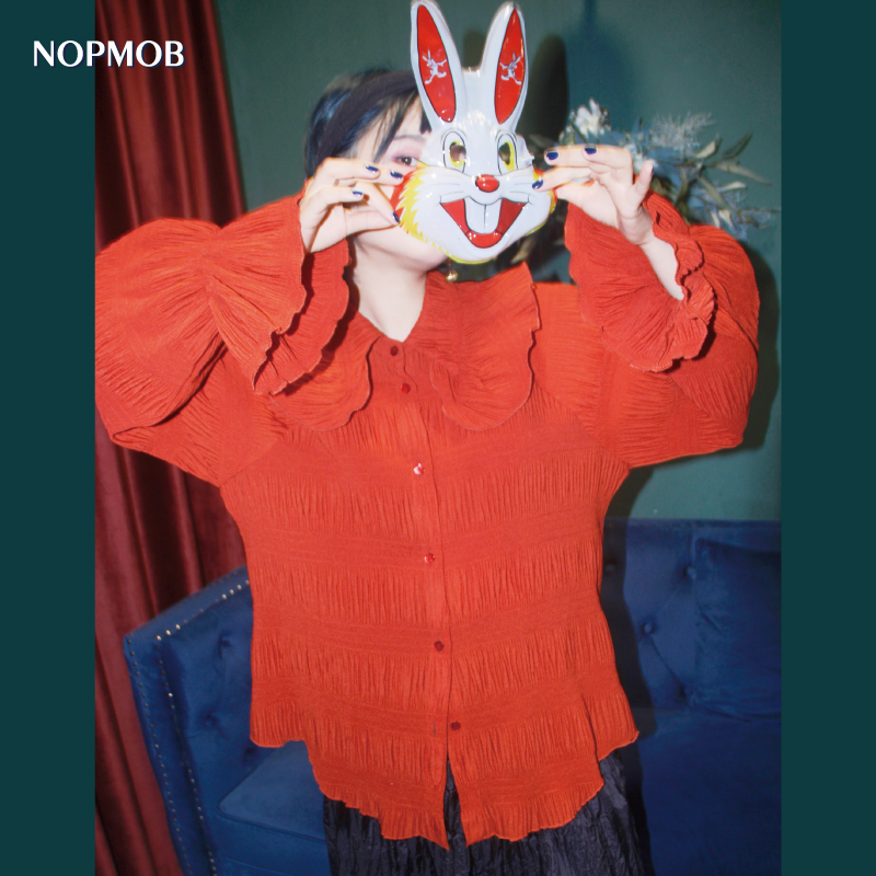 长袖衬衫NOPMOB红色少女感宽松