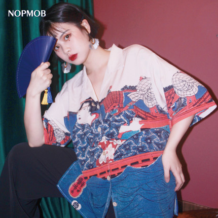 NOPMOB 浮世绘海浪富岳三十六景葛饰北斋日式和风昭和21夏季新款