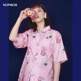 衬衫 NOPMOB 可爱女孩 皮粉色夏日特饮 oversize