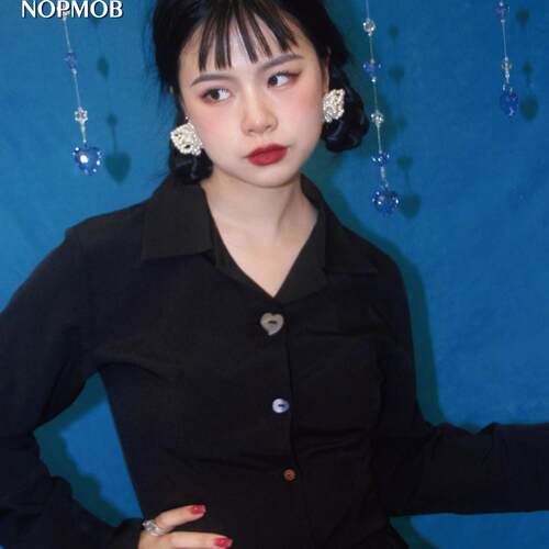 NOPMOB收腰暗黑长袖衬衫