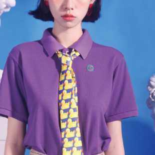 紫蓝绿色polo衫 NOPMOB 复古透气短袖 美式 网球体育课 2018夏季