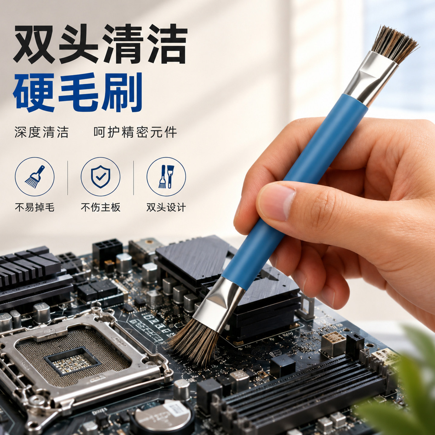 手机维修加硬毛刷双头小毛刷IC主板清洁工具短刷子不掉毛清洗刷子